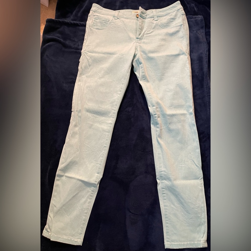 Mint Green Cabi Jeans, Size 10.